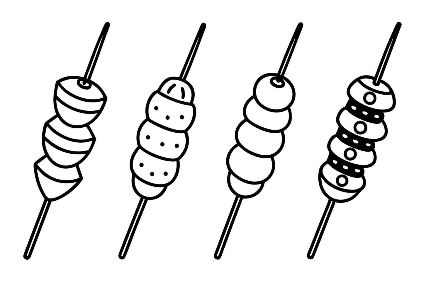 Kabobs line art design artistic dish illustration drawing vector