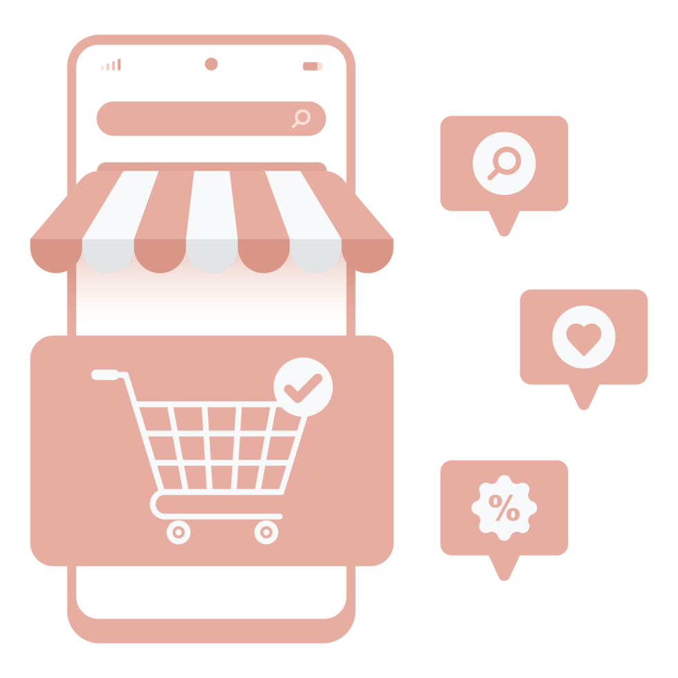 Online shopping concept, templates for online marketing and shopping. Flat design of online shopping with campaign, discount, promo, and sales. Digital marketing for web design, banner, landing page. png