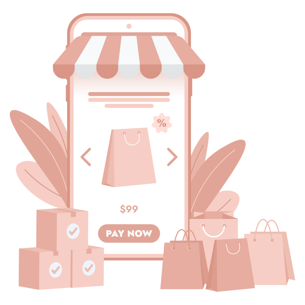 Online shopping concept, templates for online marketing and shopping. Flat design of online shopping with campaign, discount, promo, and sales. Digital marketing for web design, banner, landing page. png