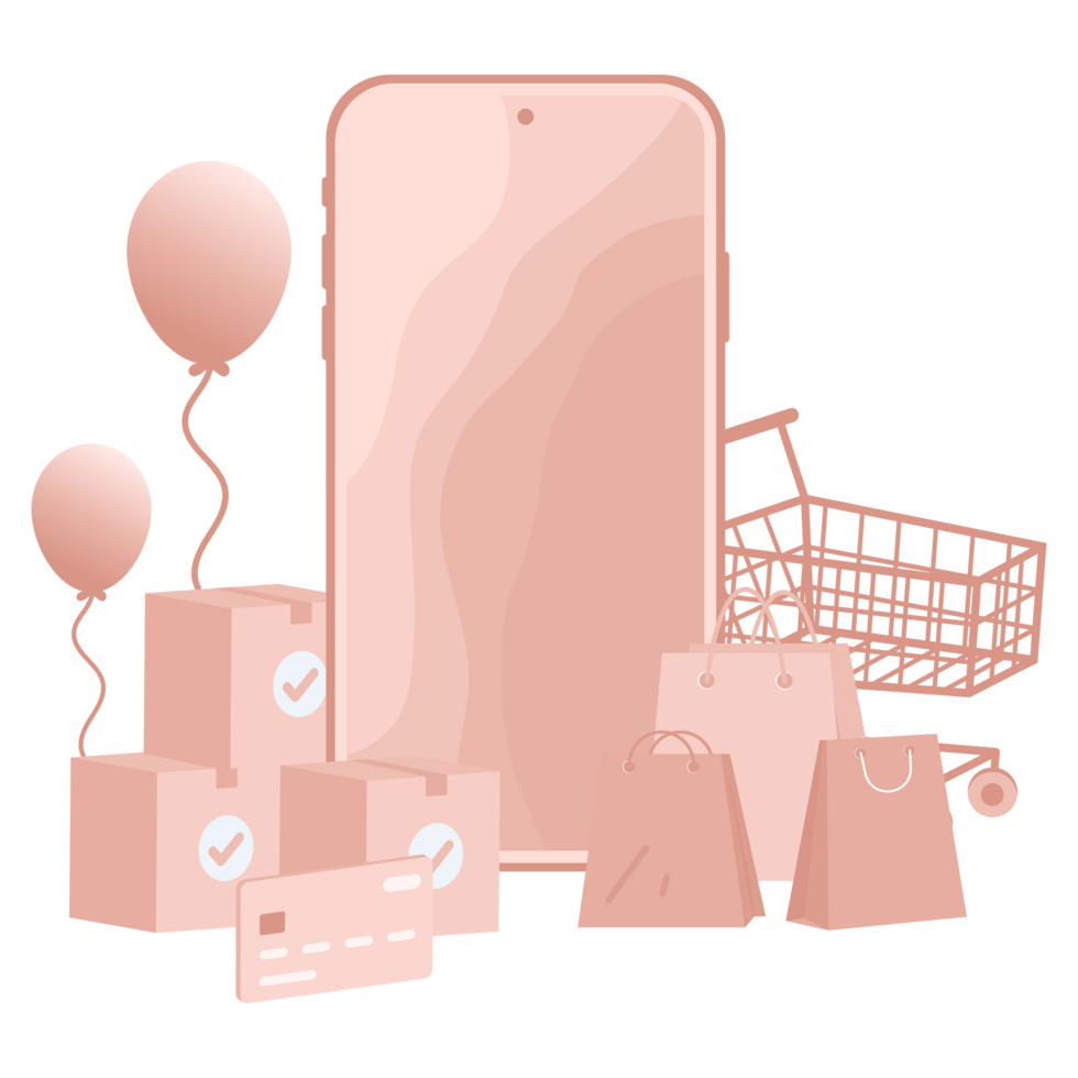 Online shopping concept, templates for online marketing and shopping. Flat design of online shopping with campaign, discount, promo, and sales. Digital marketing for web design, banner, landing page. png