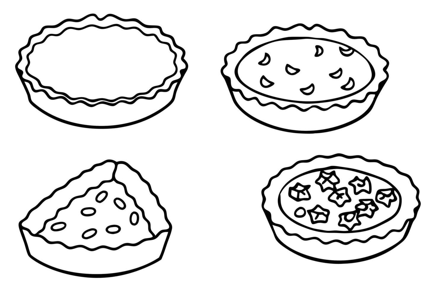 Quiche Modern Line Art Drawing Illustration vector