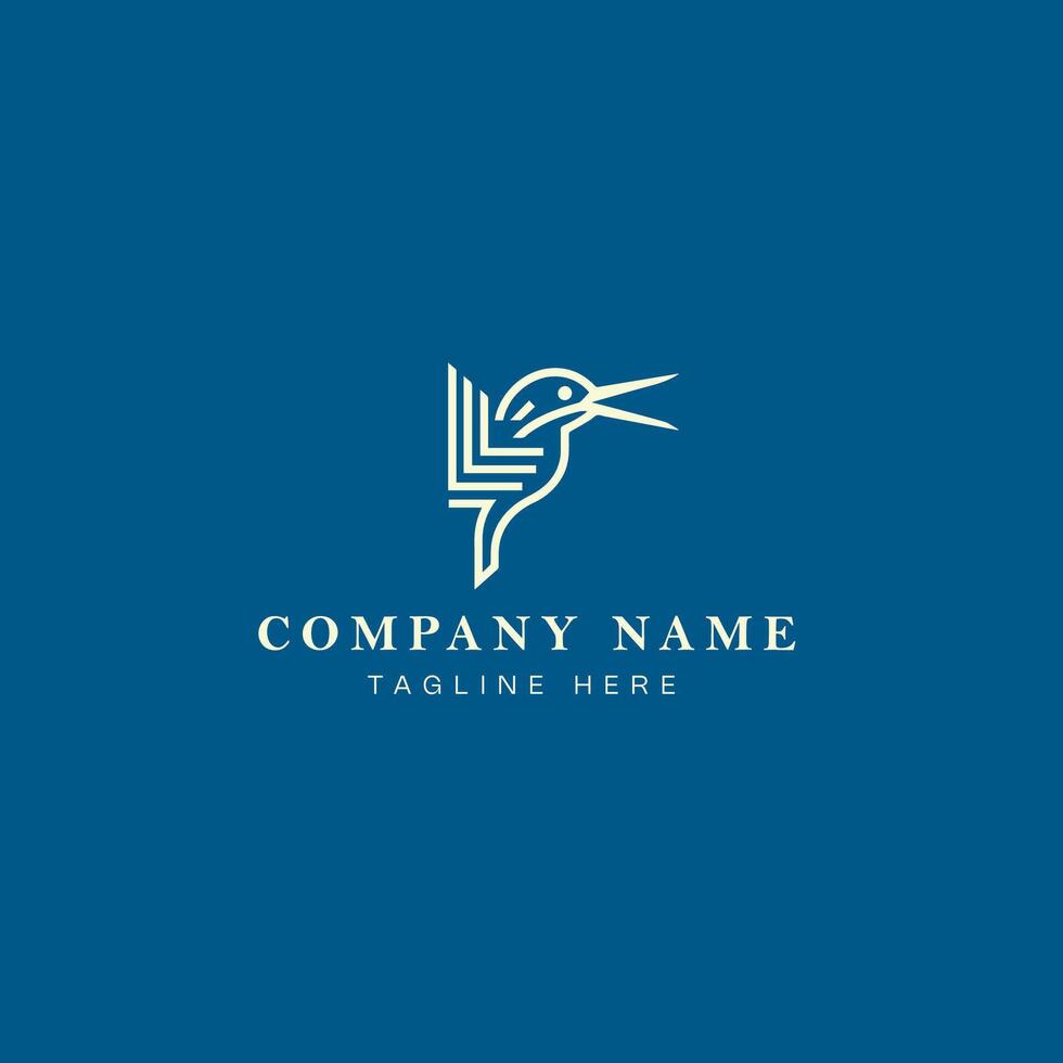 Kingfisher bird logo template icon element - stock illustration vector