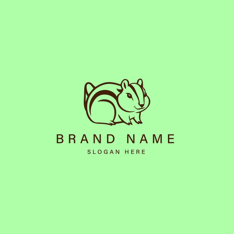 striped chipmunk line art logo icon illustration design template vector