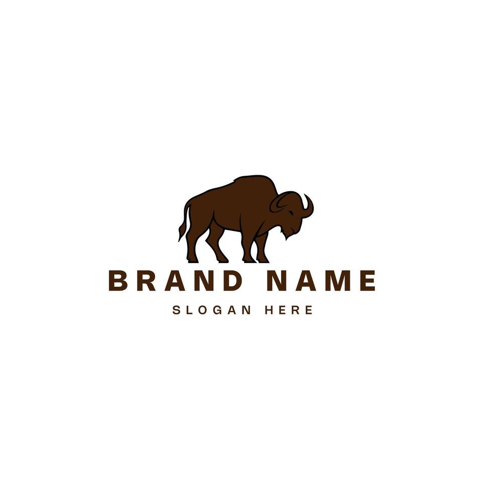 bison buffalo logo hipster retro vintage icon illustration vector
