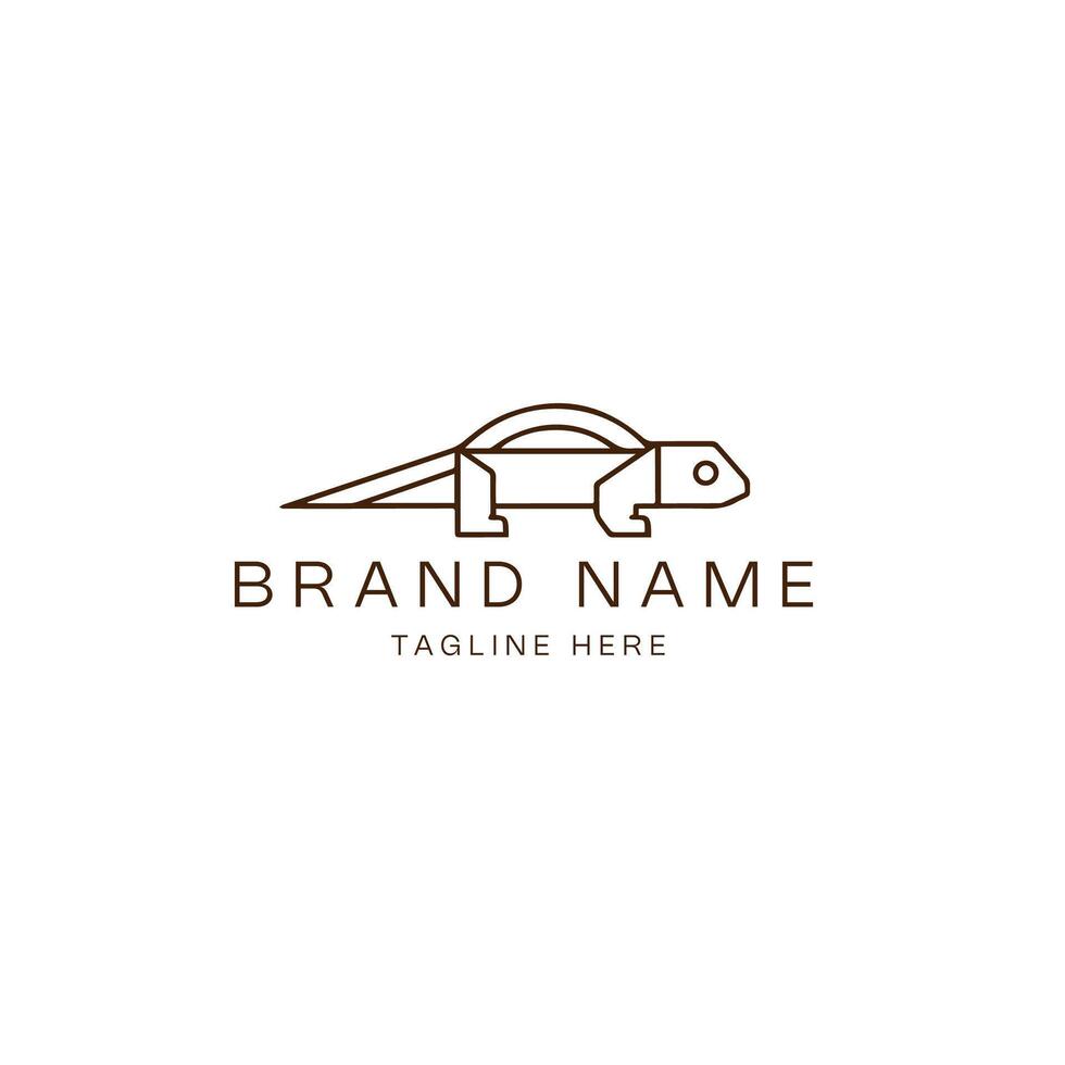 lizard logo template icon illustration design line art style vector