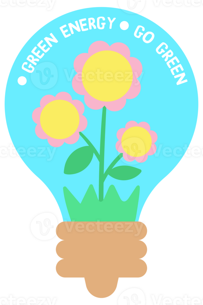 Kid hand drawn cute ecology world earth day elements green energy png