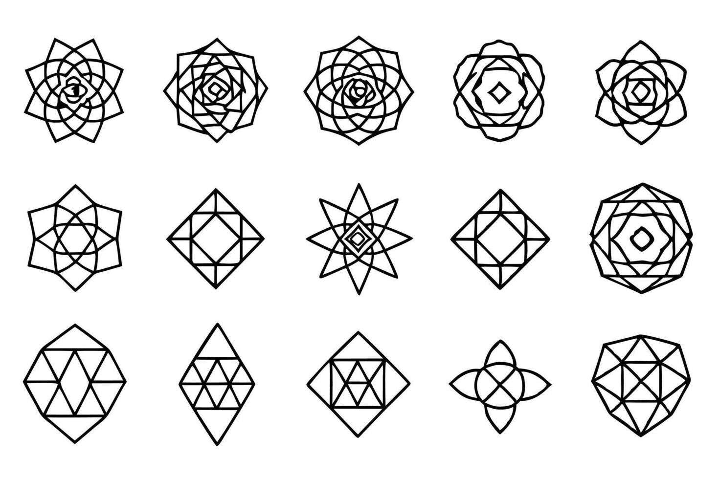 Geometric rose minimalist line art classic floral elegance vector