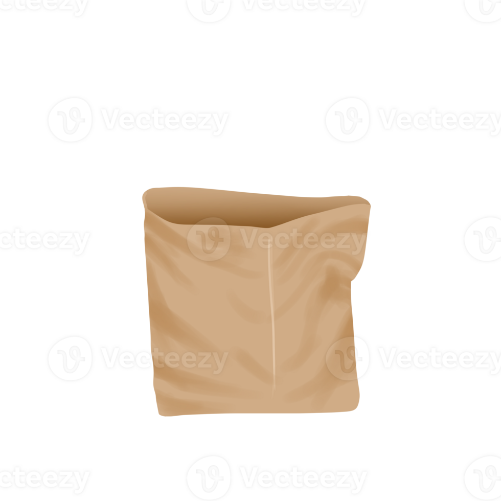 Brown Paper Shopping Bag Illustration png