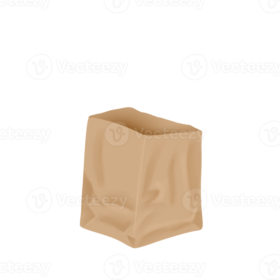 Brown Paper Shopping Bag Illustration png