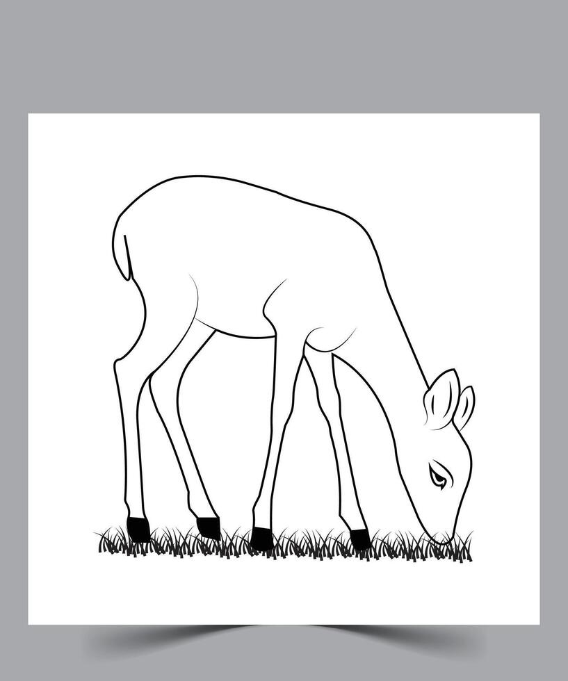Deer outline design template vector