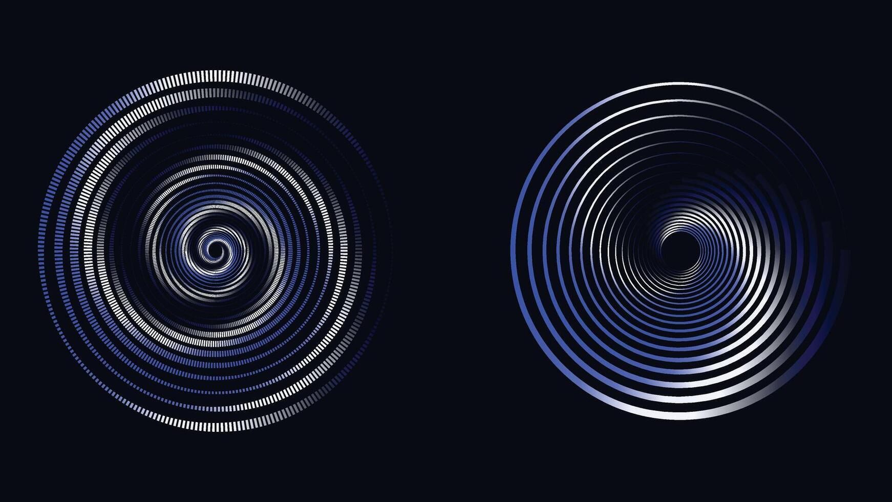 Abstract spiral gradient dotted creative background. vector
