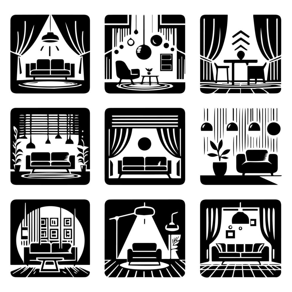 Creative spaces enhancing daily life. vector