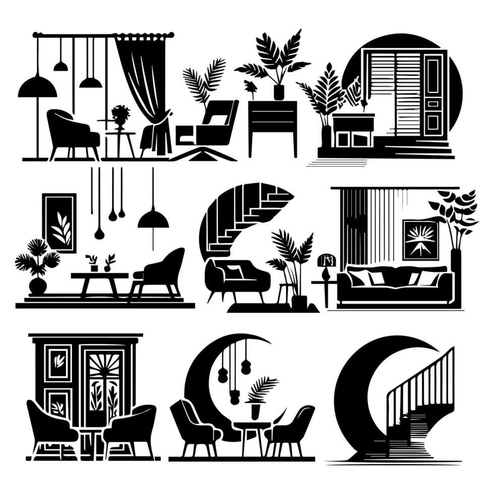 Creative spaces enhancing daily life. vector