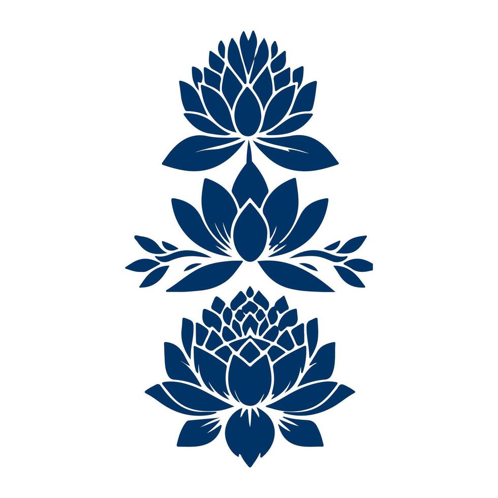 Outline flower set for artistic designs. vector