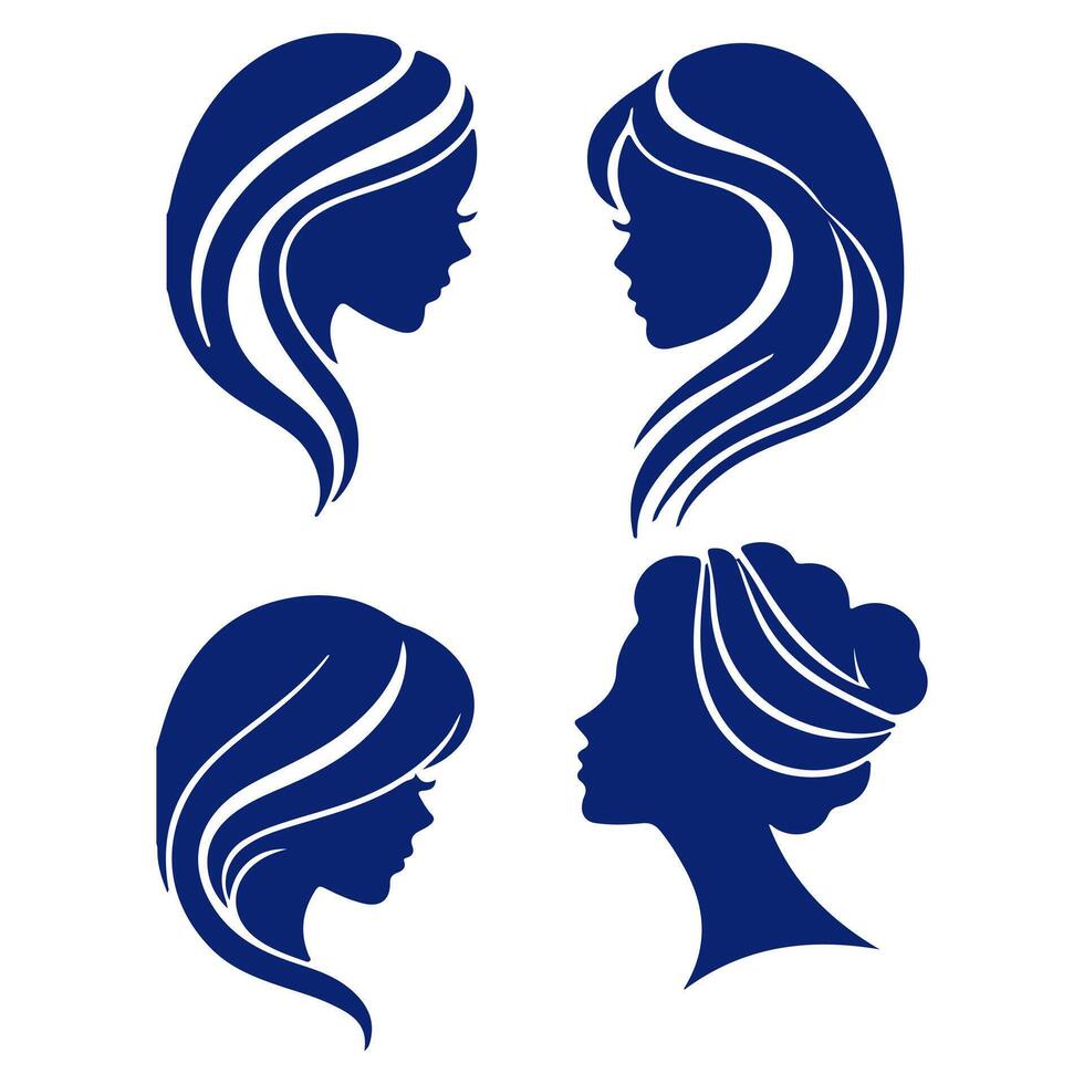 Elegant hairstyle frames her face. vector