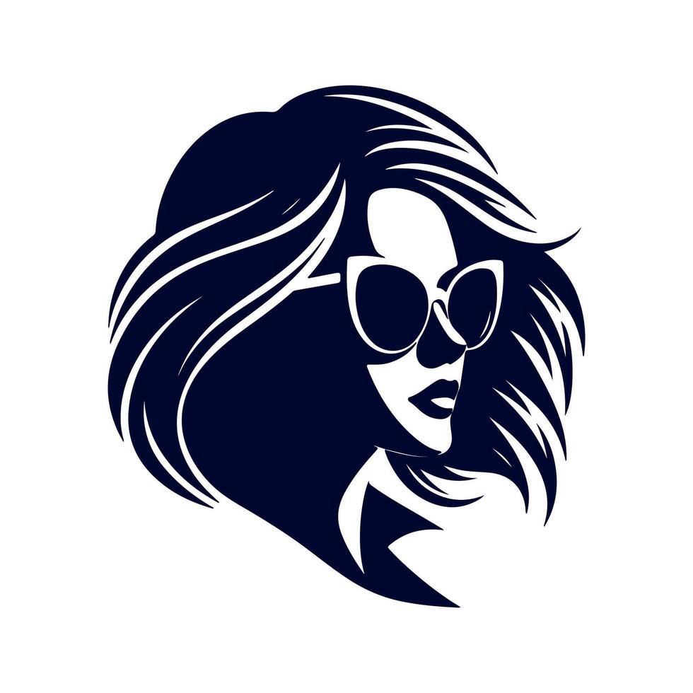 Elegant hairstyle frames her face. vector
