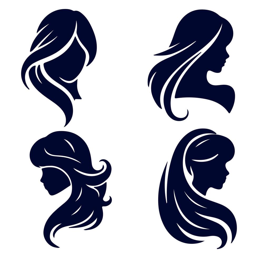 Elegant hairstyle frames her face. vector