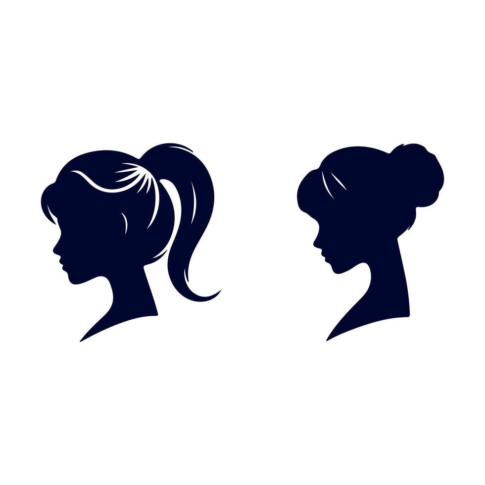Elegant hairstyle frames her face. vector