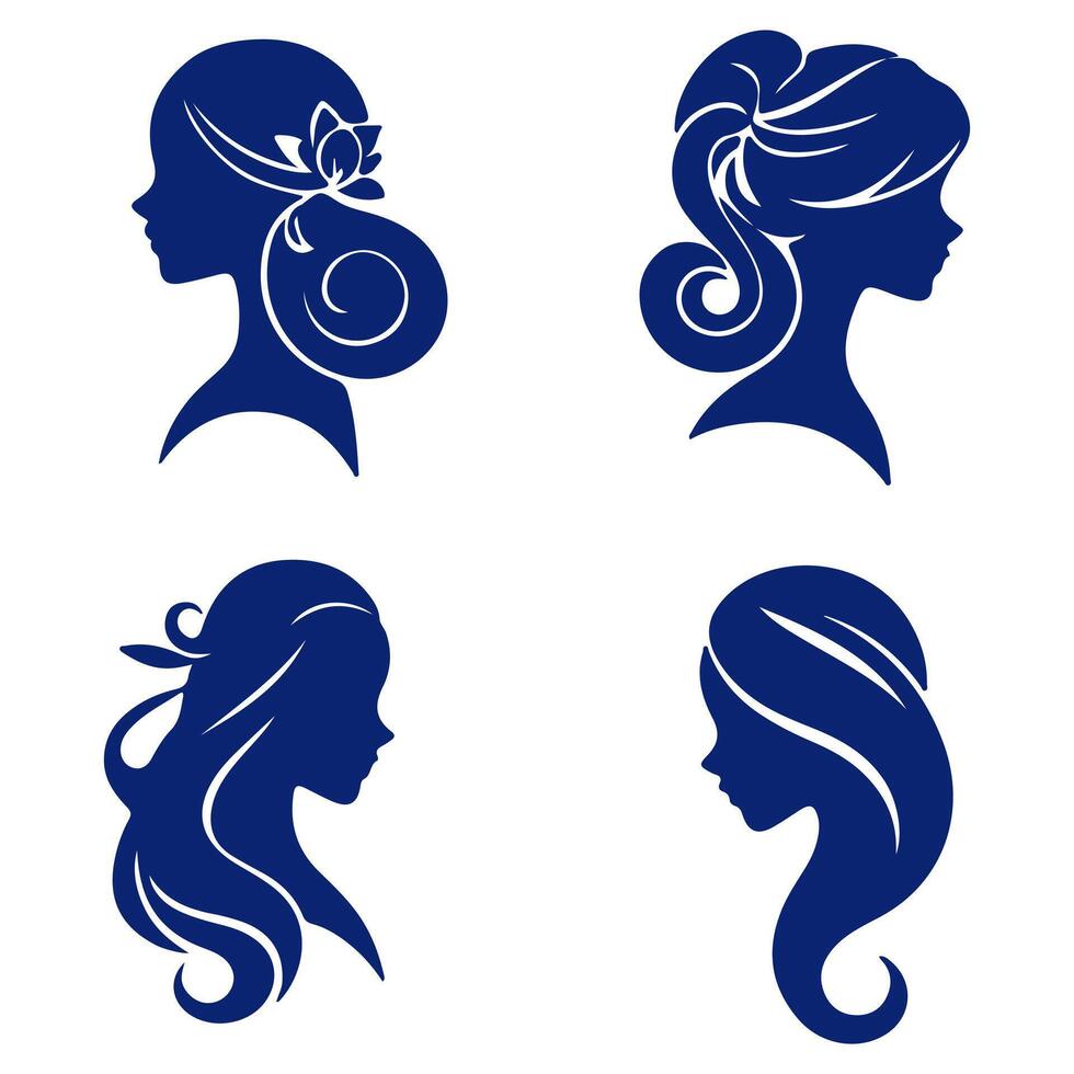 Elegant hairstyle frames her face. vector