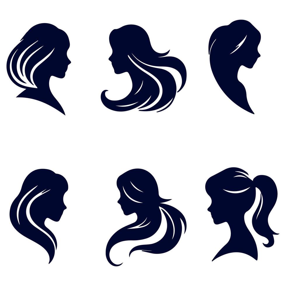 Elegant hairstyle frames her face. vector