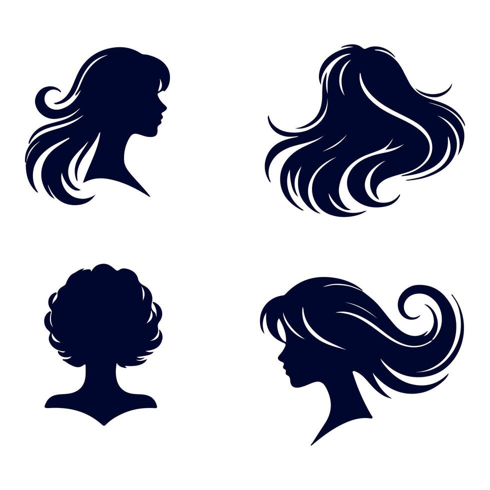 Elegant hairstyle frames her face. vector