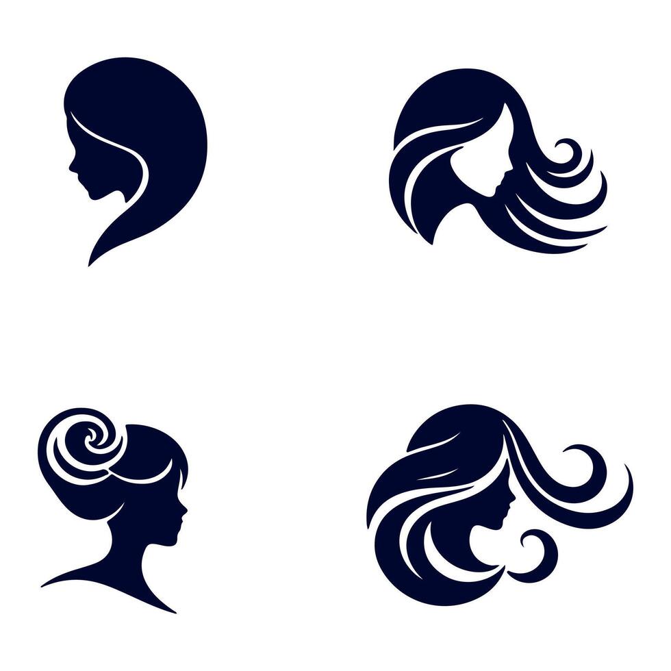 Elegant hairstyle frames her face. vector
