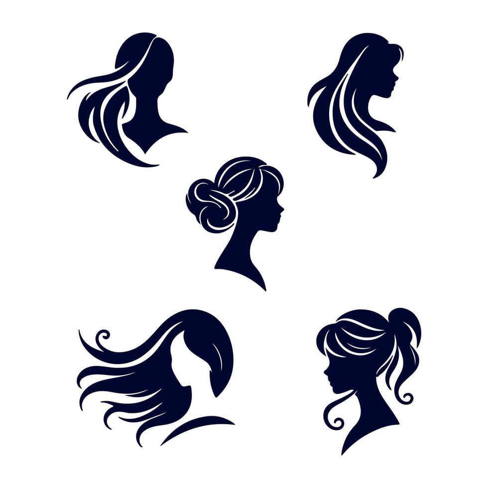 Elegant hairstyle frames her face. vector