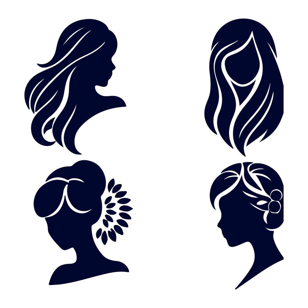 Elegant hairstyle frames her face. vector