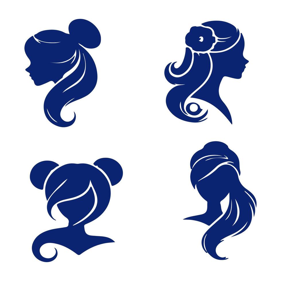 Elegant hairstyle frames her face. vector