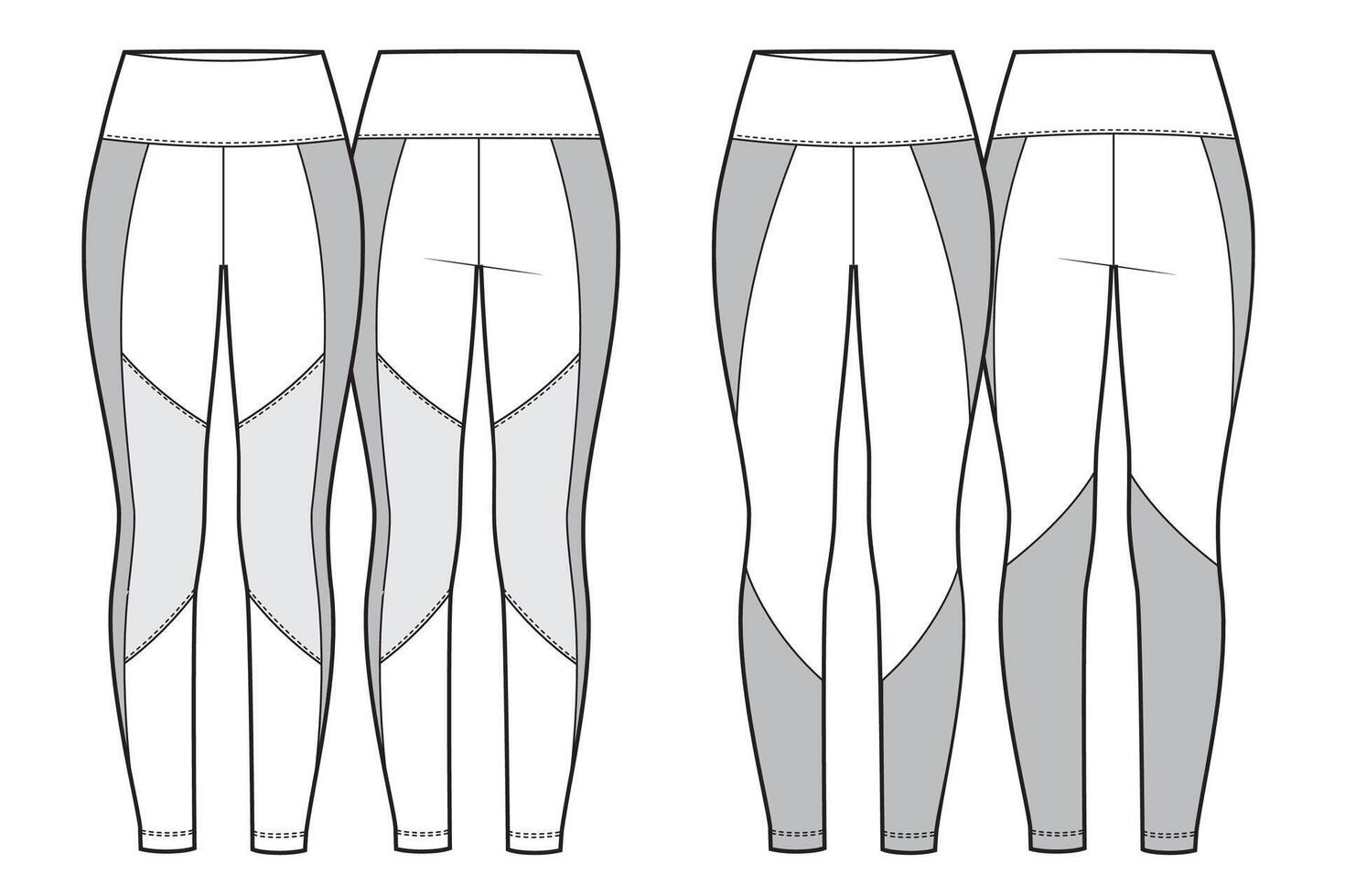 Flat sketch set of leggings flat sketch vector