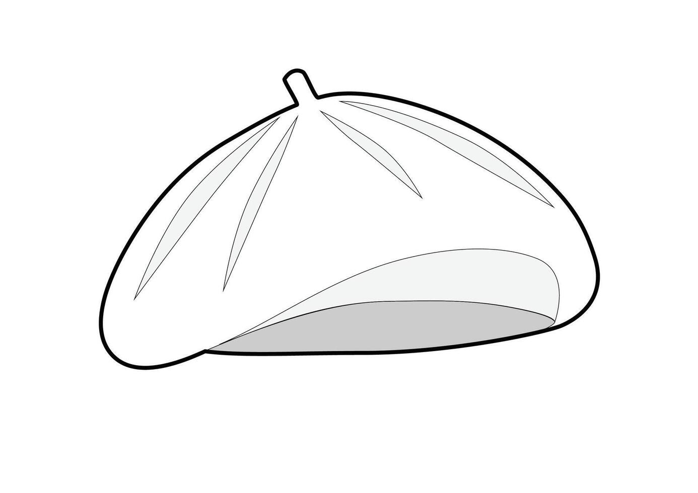 White beret, illustration, black and white vector