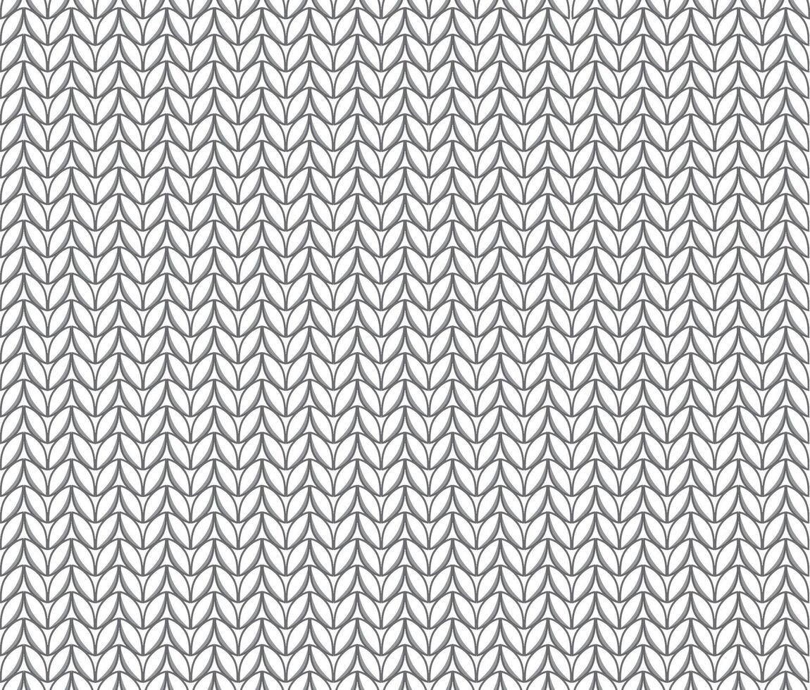 Monochrome hand drawn knitting pattern vector