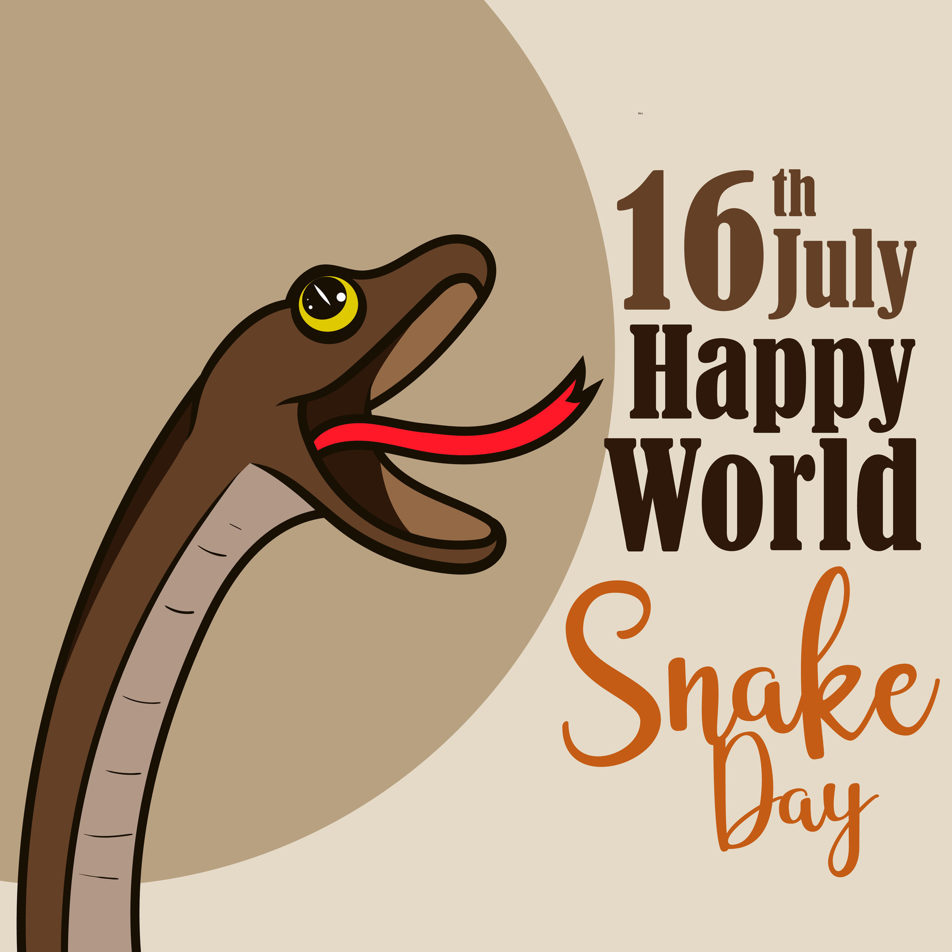 World Snake Day July 16. Holiday concept for background, banner, card