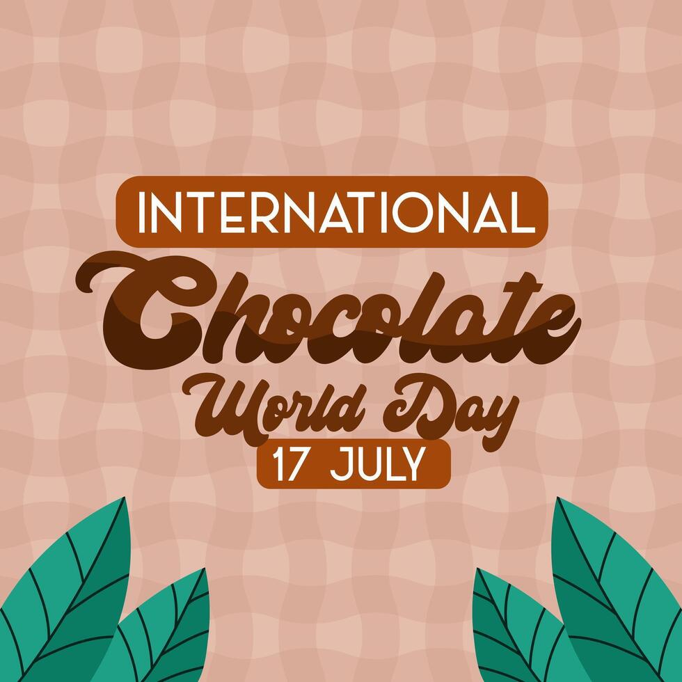 World Chocolate Day July 7 Poster chocolate bars, chocolate truffle, chocolate bombs, and sprinkles for a banner, poster, or postcard, background. vector