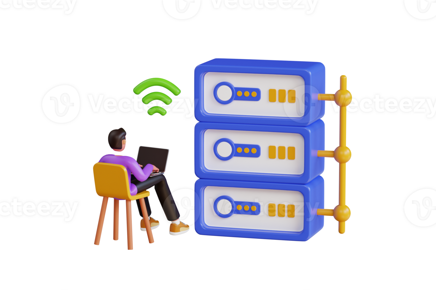 FTP Access 3D Illustration. Database Management 3D Illustration png