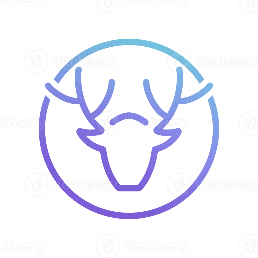 Deer head gradation icon with simple and modern design png
