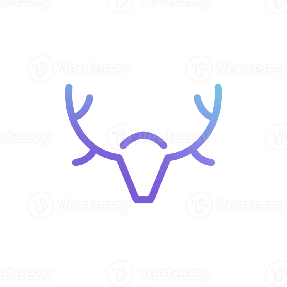 Gradient deer head icon with simple and modern design png