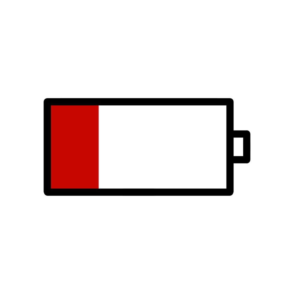 Low battery icon with simple and modern design png
