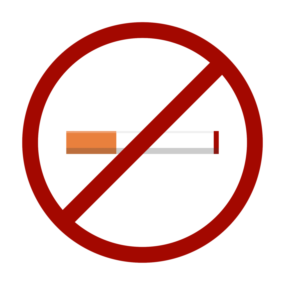 No smoking sign with modern design isolated on transparent background png