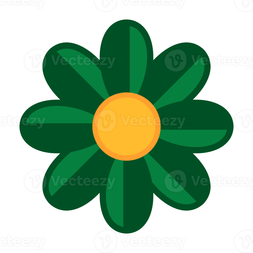 Illustration of green flowers on transparent background png