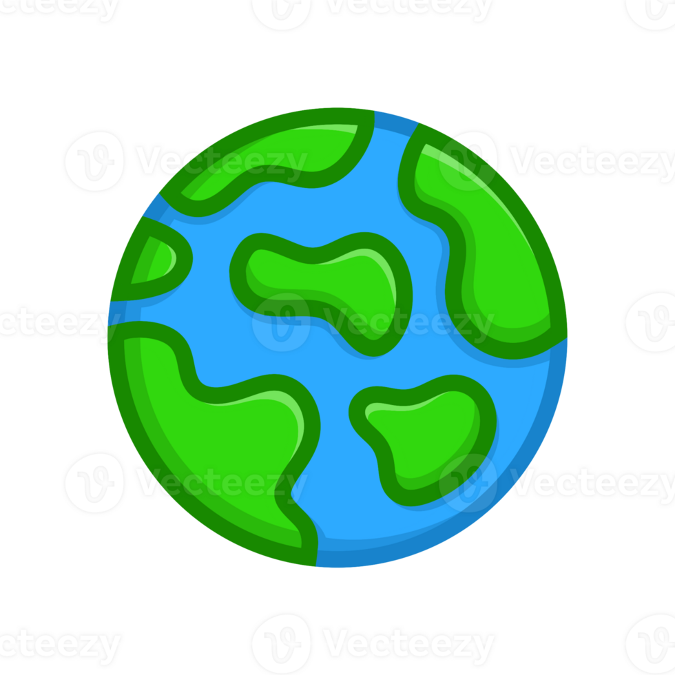 Cartoon illustration of the earth with a simple and modern design png
