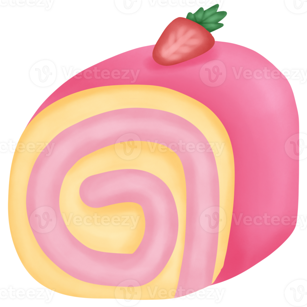 A Slice of Strawberry Roll Cake png