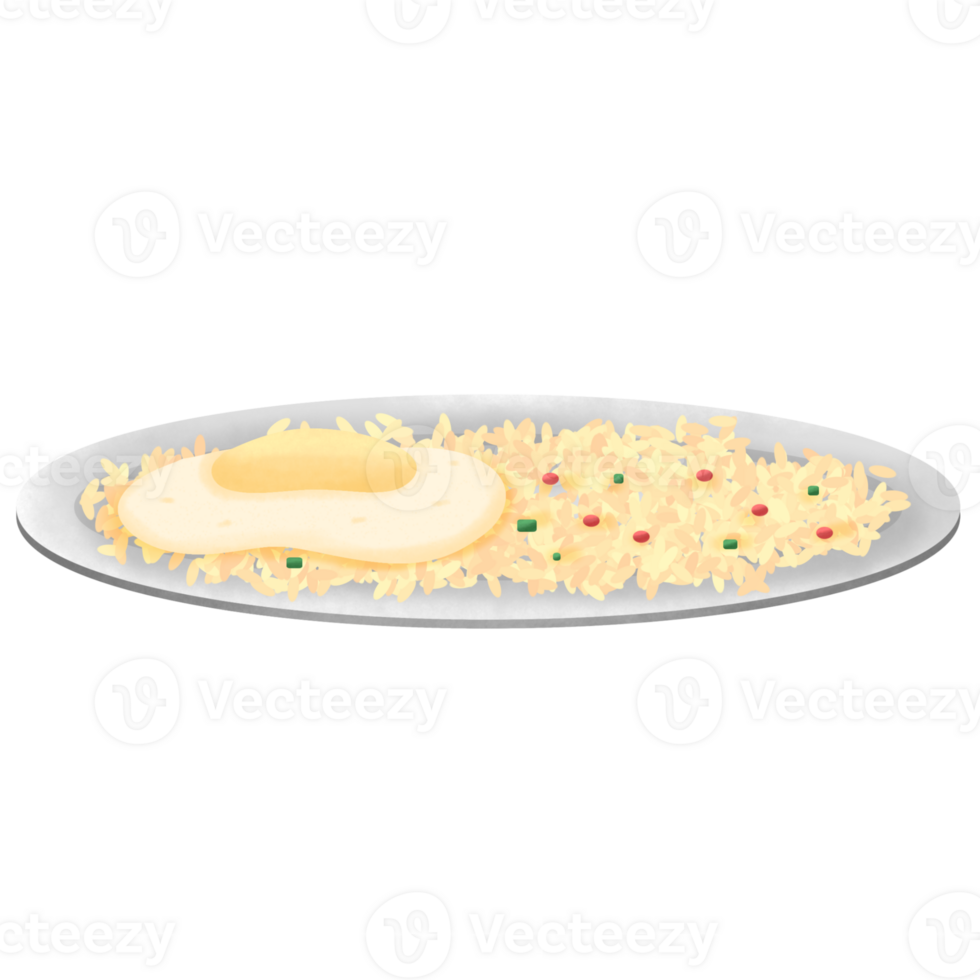 A Plate of Fried Rice png