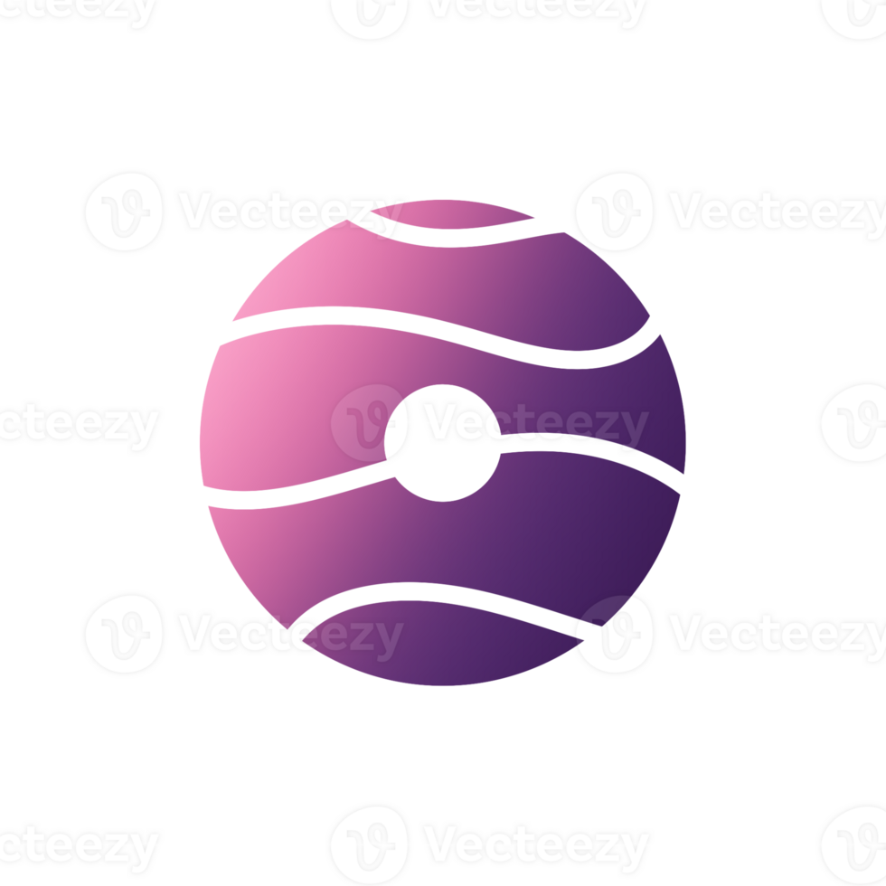 Donut icon with pink and purple gradient colors with a simple and modern design png