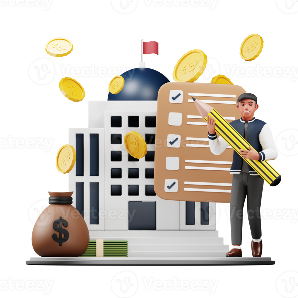 3D Character Illustrating Government Rules and Regulations. Cartoon Design for Legal and Administrative Themed Digital Art Projects png