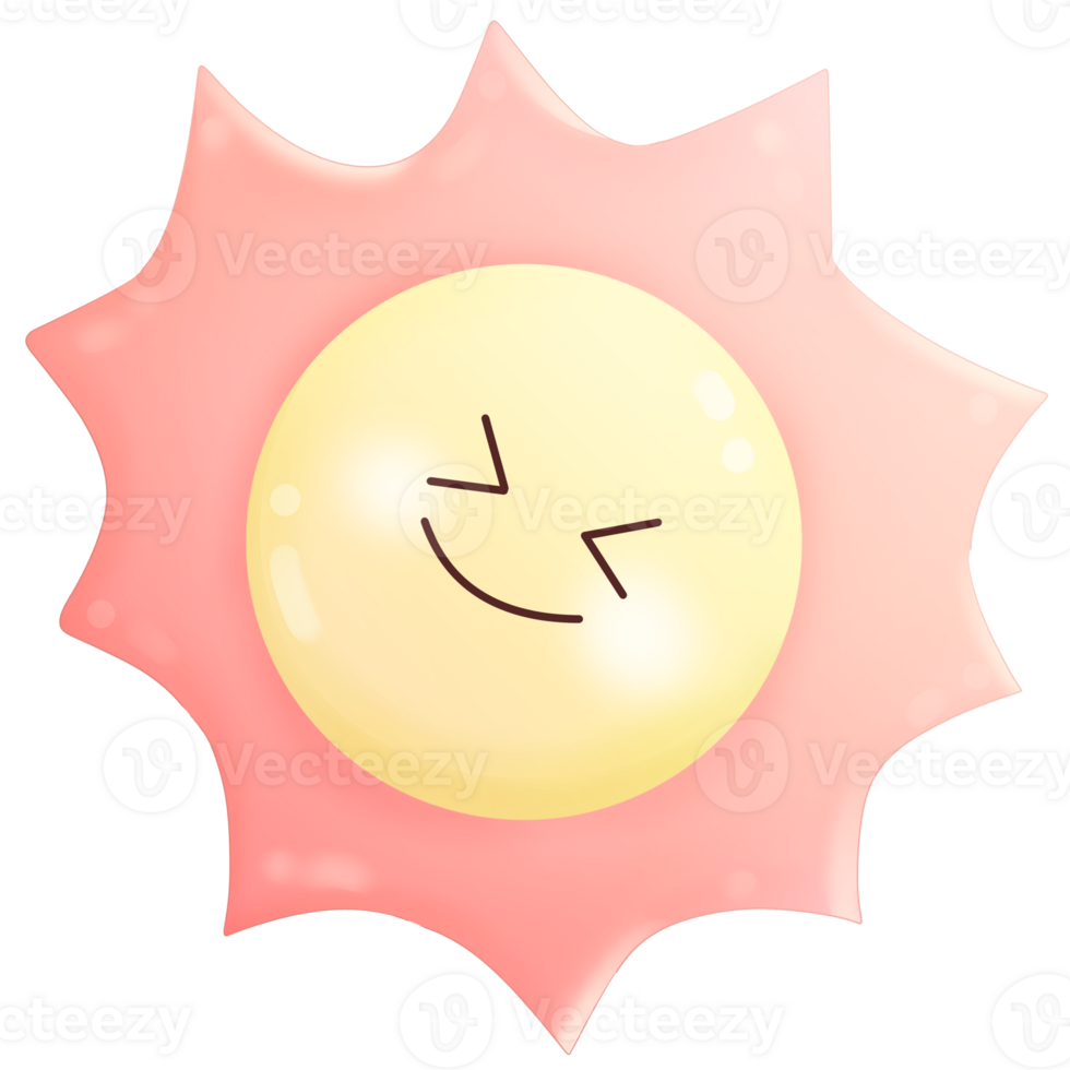 Blue Hawaiian Sun smile Hand drawn illustration png