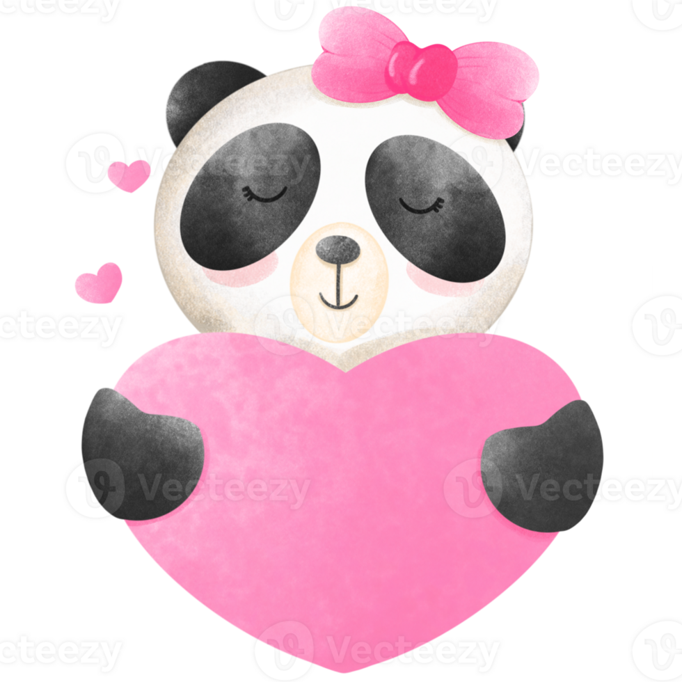 Panda Valentine's bay png