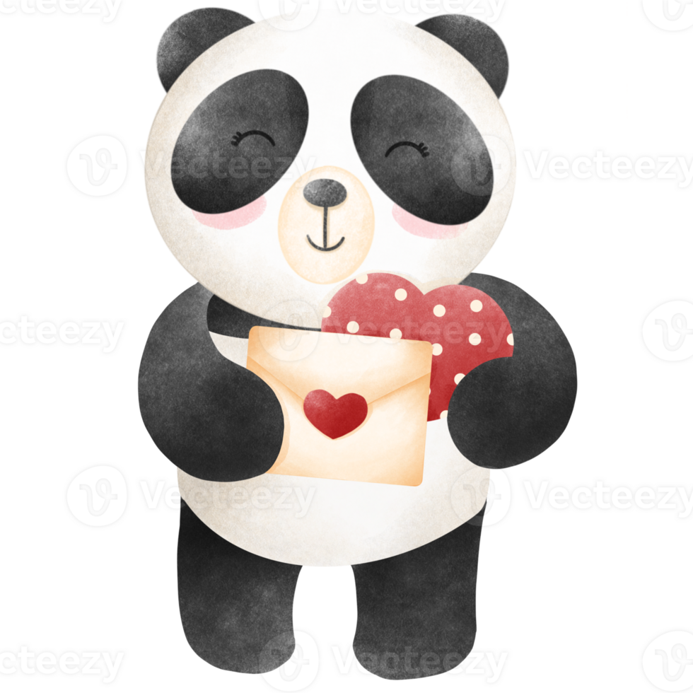 Panda Valentine's bay png