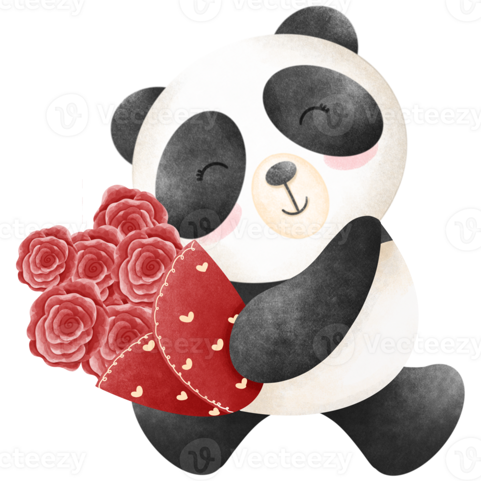 Panda Valentine's bay png