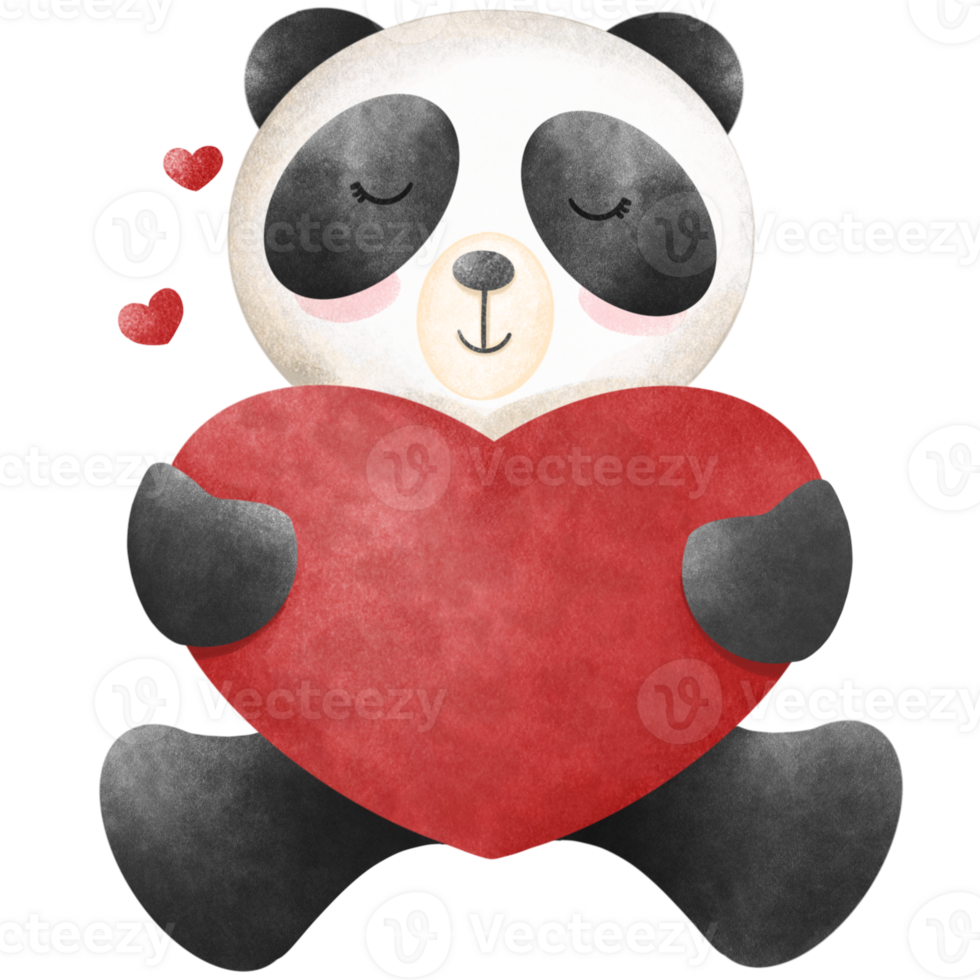 Panda Valentine's bay png